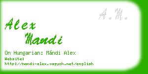 alex mandi business card