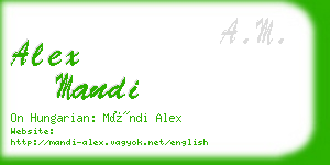 alex mandi business card